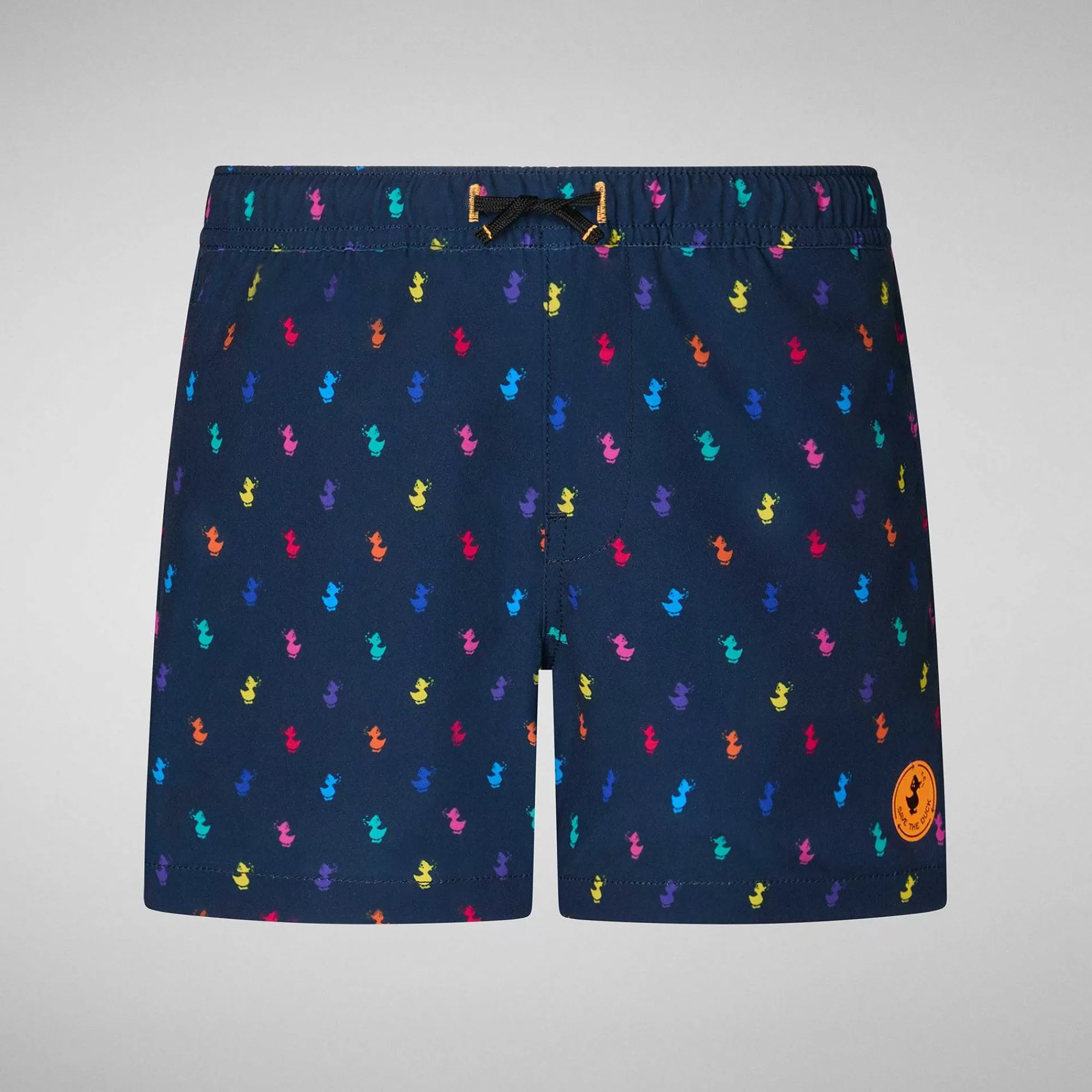 Costumi Da Bagno^Save The Duck Costume Da Bagno Bambino Getu Stampa Anatre Arcobaleno Su Fondo Navy Blu