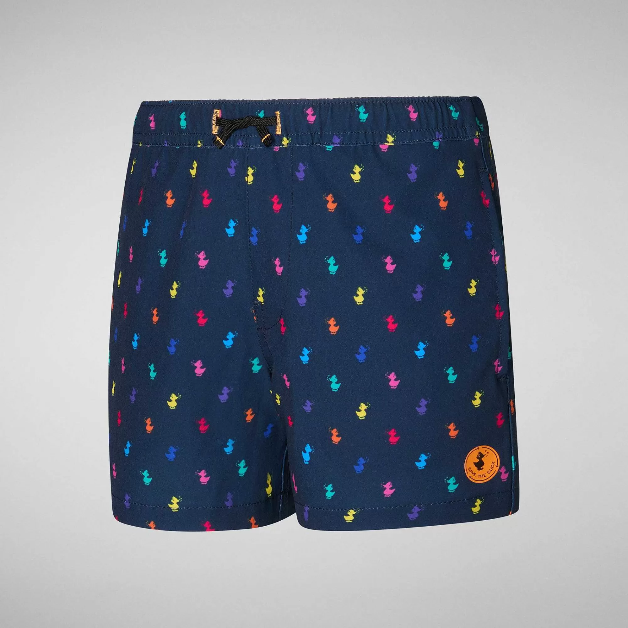 Costumi Da Bagno^Save The Duck Costume Da Bagno Bambino Getu Stampa Anatre Arcobaleno Su Fondo Navy Blu