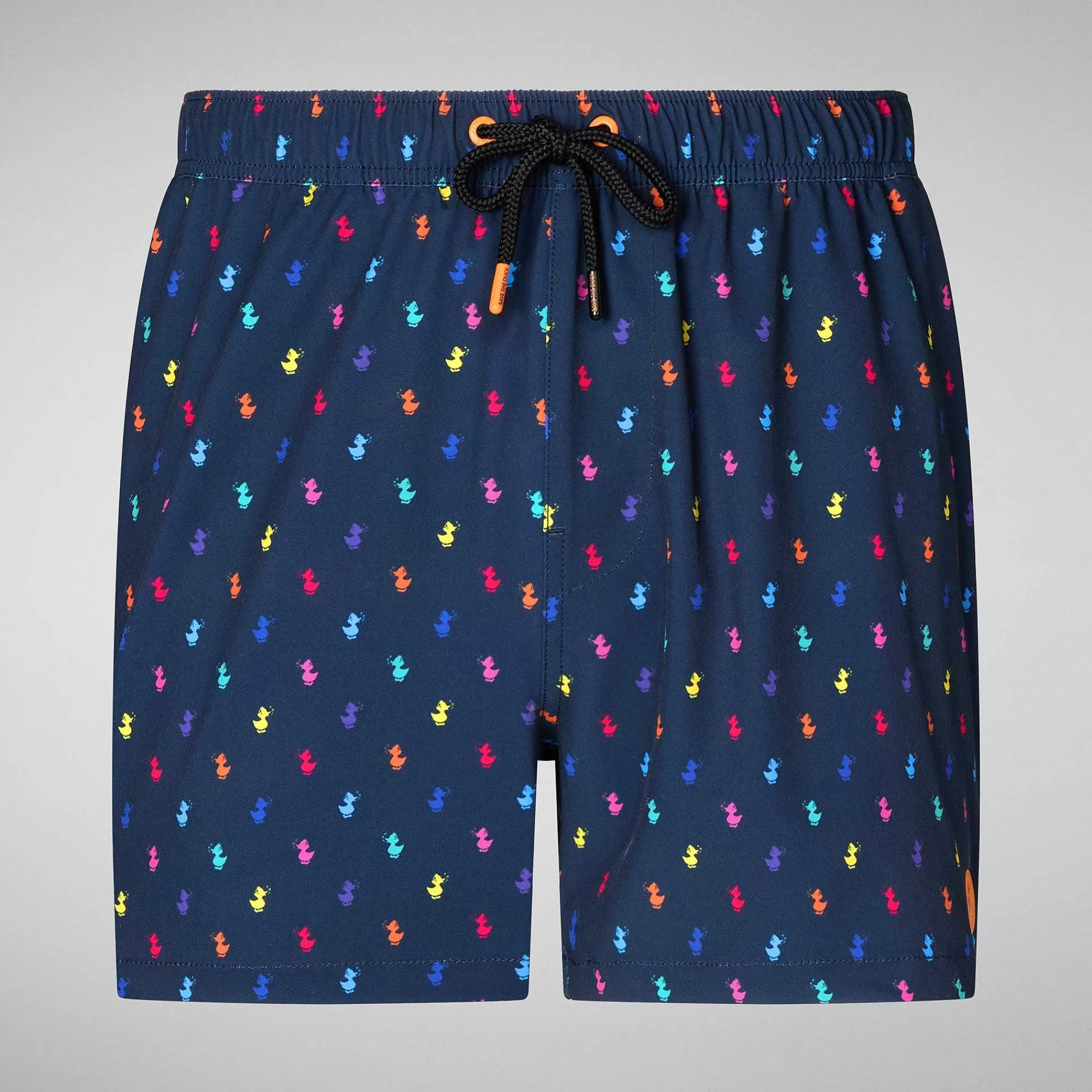 Costumi Da Bagno^Save The Duck Costume Da Bagno Uomo Ademir Stampa Anatre Arcobaleno Su Fondo Blu Navy