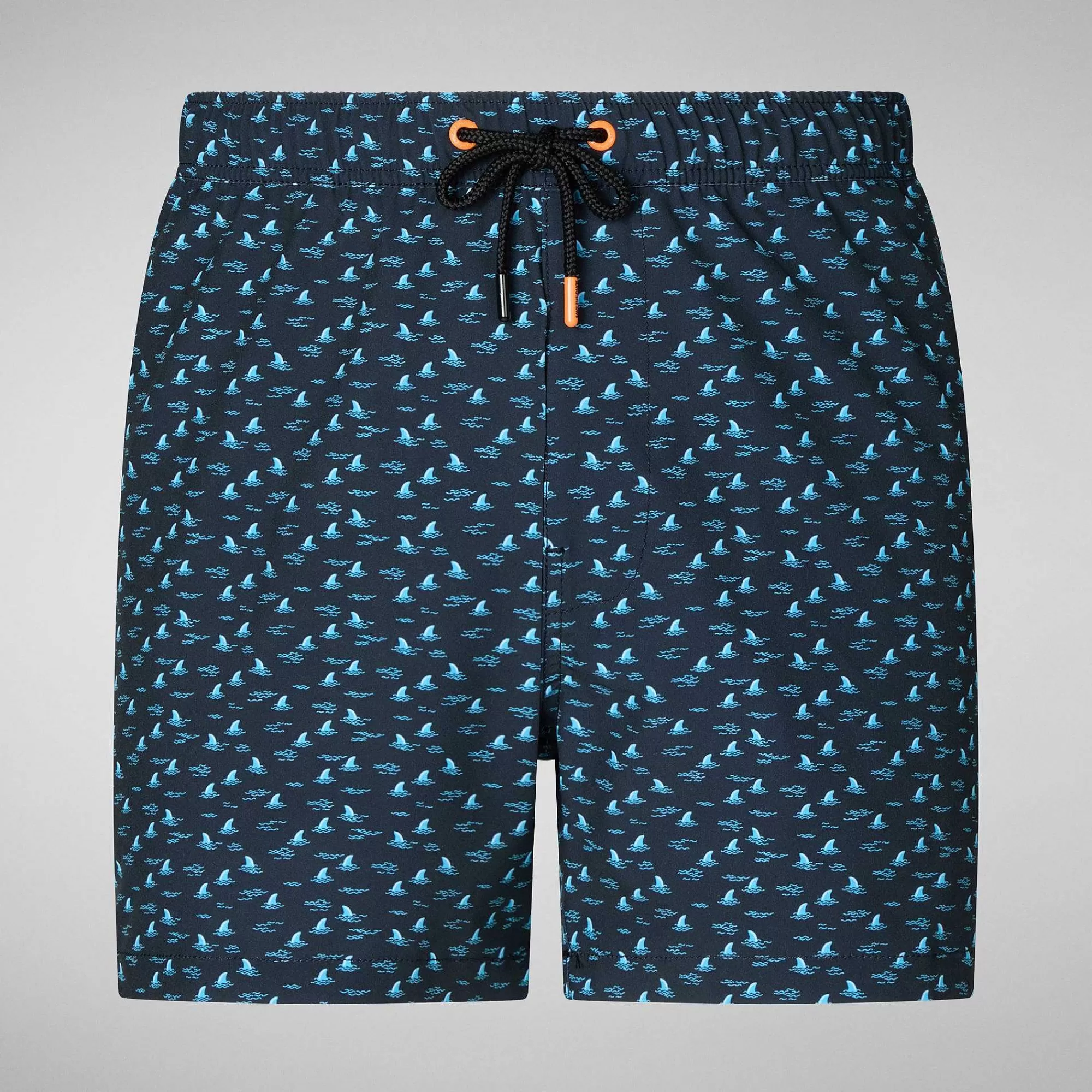Costumi Da Bagno^Save The Duck Costume Da Bagno Uomo Ademir Stampa Pinna Di Squalo Su Fondo Blu Navy