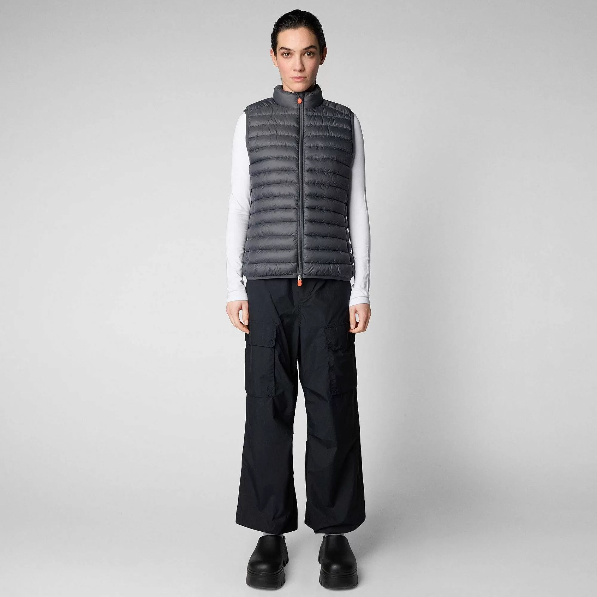 Gilets^Save The Duck Gilet Imbottito Donna Charlotte Grigio Tempesta