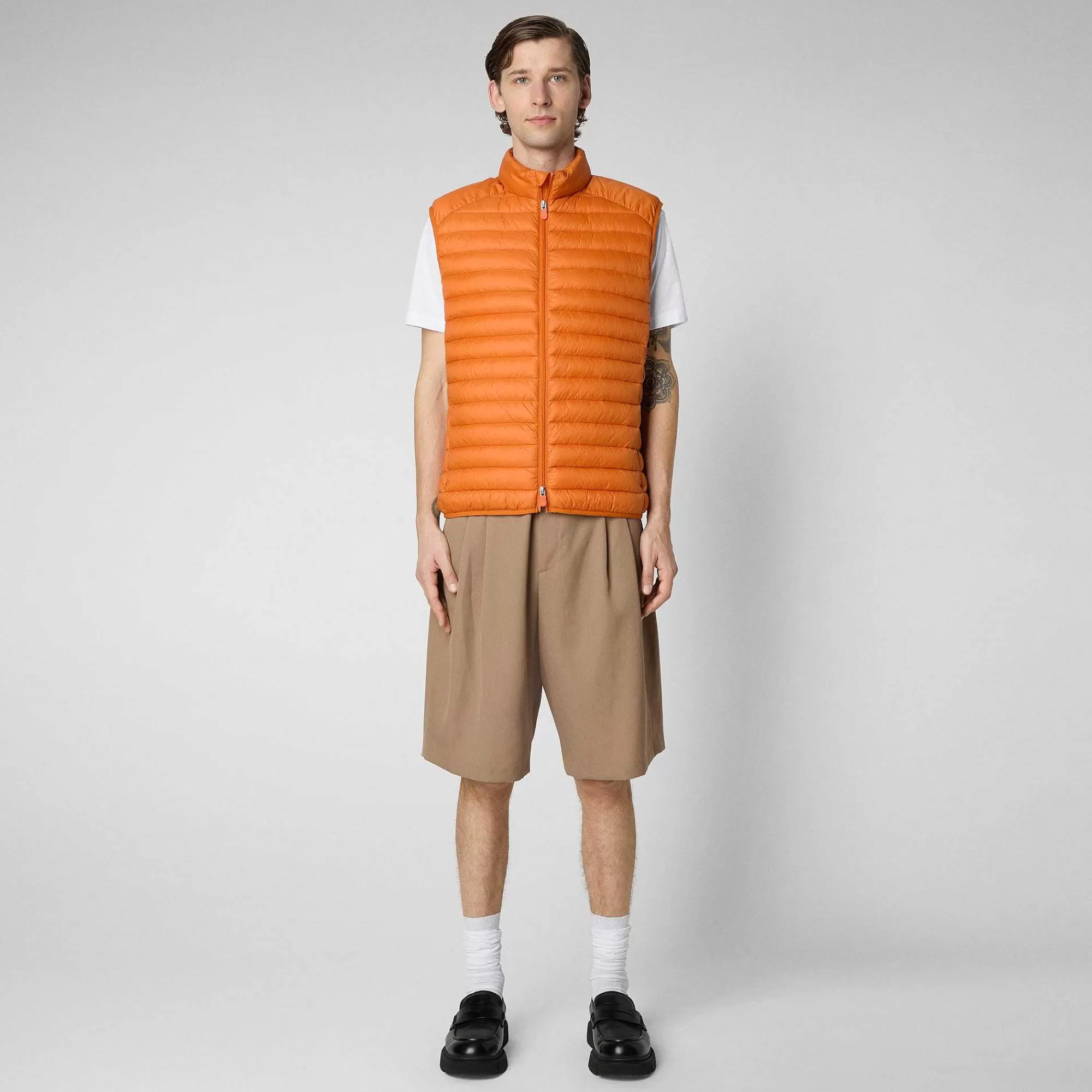 Gilets^Save The Duck Gilet Imbottito Uomo Adam Arancione Ambra