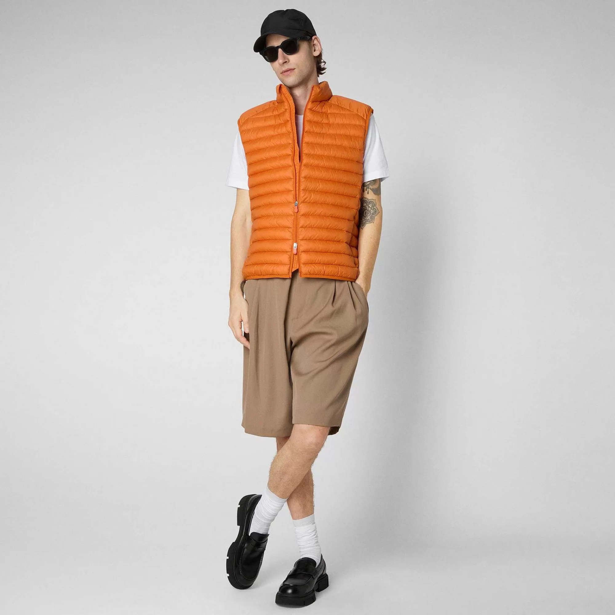 Gilets^Save The Duck Gilet Imbottito Uomo Adam Arancione Ambra