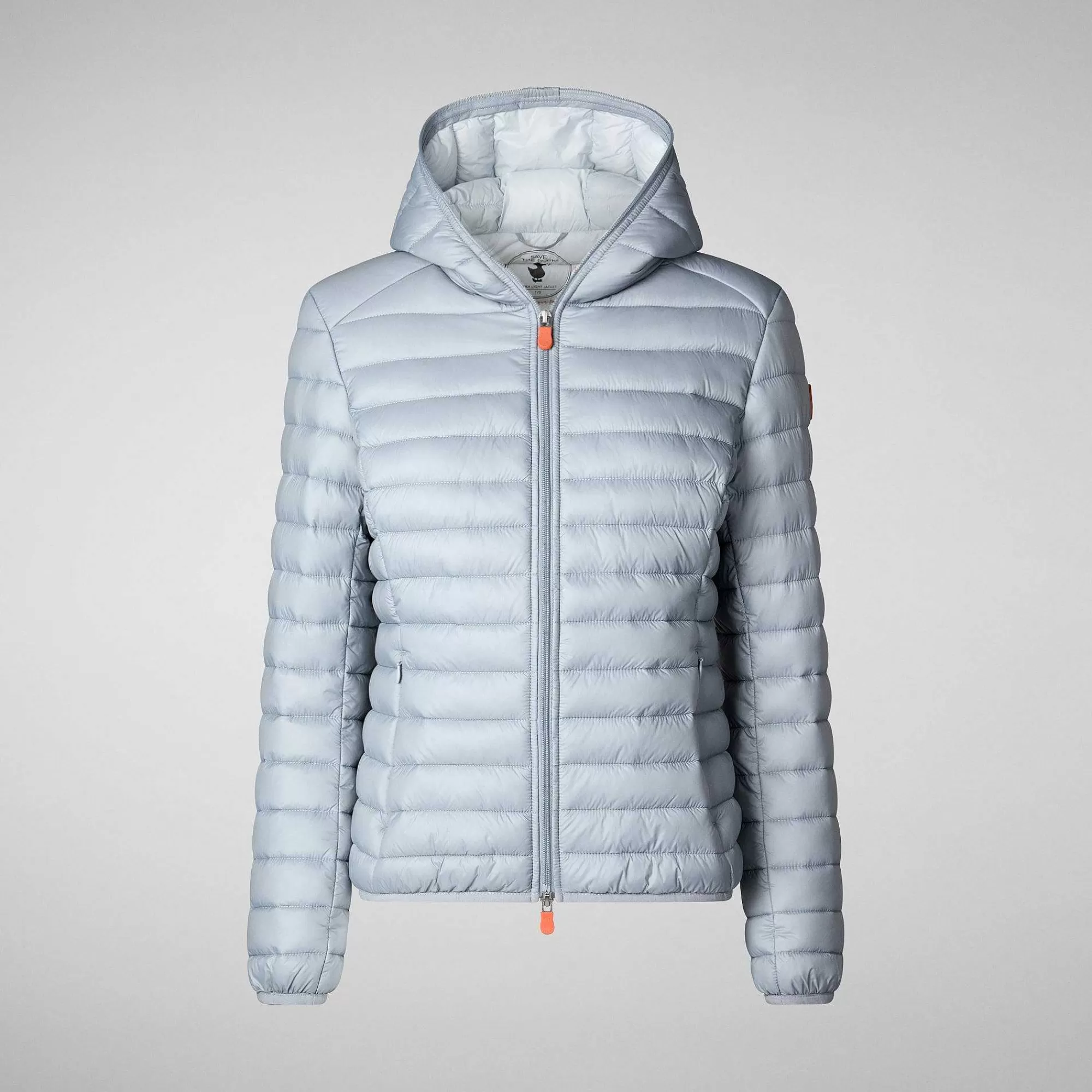 Piumini Animal-Free^Save The Duck Piumino Animal Free Con Cappuccio Donna Daisy Grigio Ardesia Chiaro