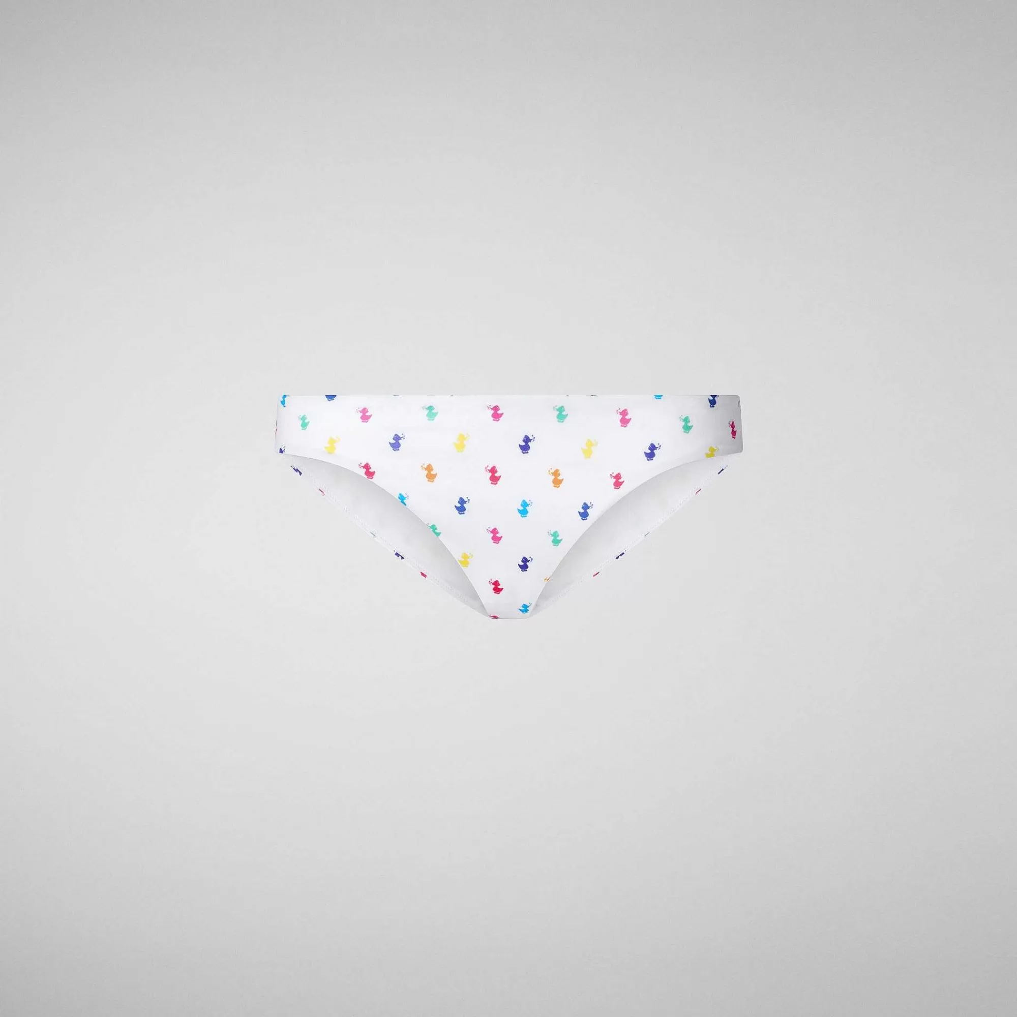 Costumi Da Bagno^Save The Duck Slip Bikini Donna Zeva Stampa Rainbow Ducks Su Fondo Bianco
