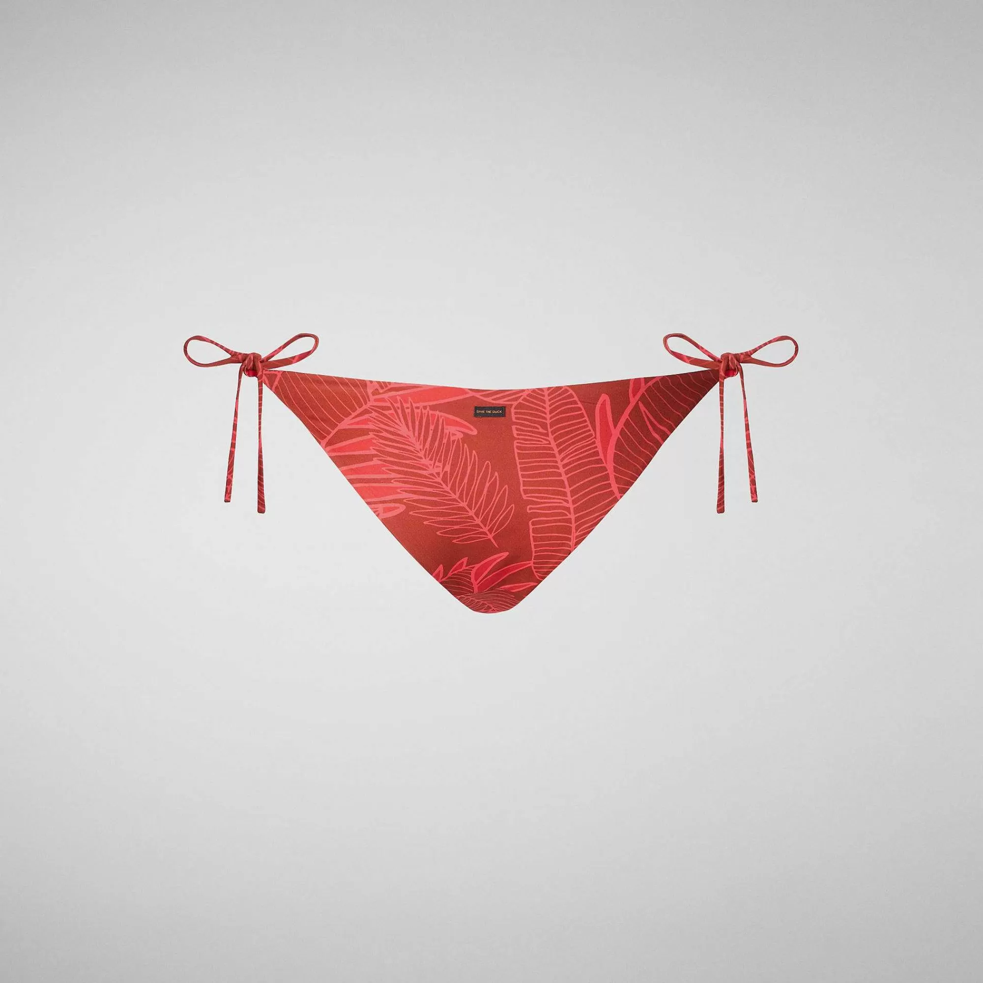 Costumi Da Bagno^Save The Duck Slip Bikini Regolabile Donna Wiria Stampa Palme Su Fondo Rosso