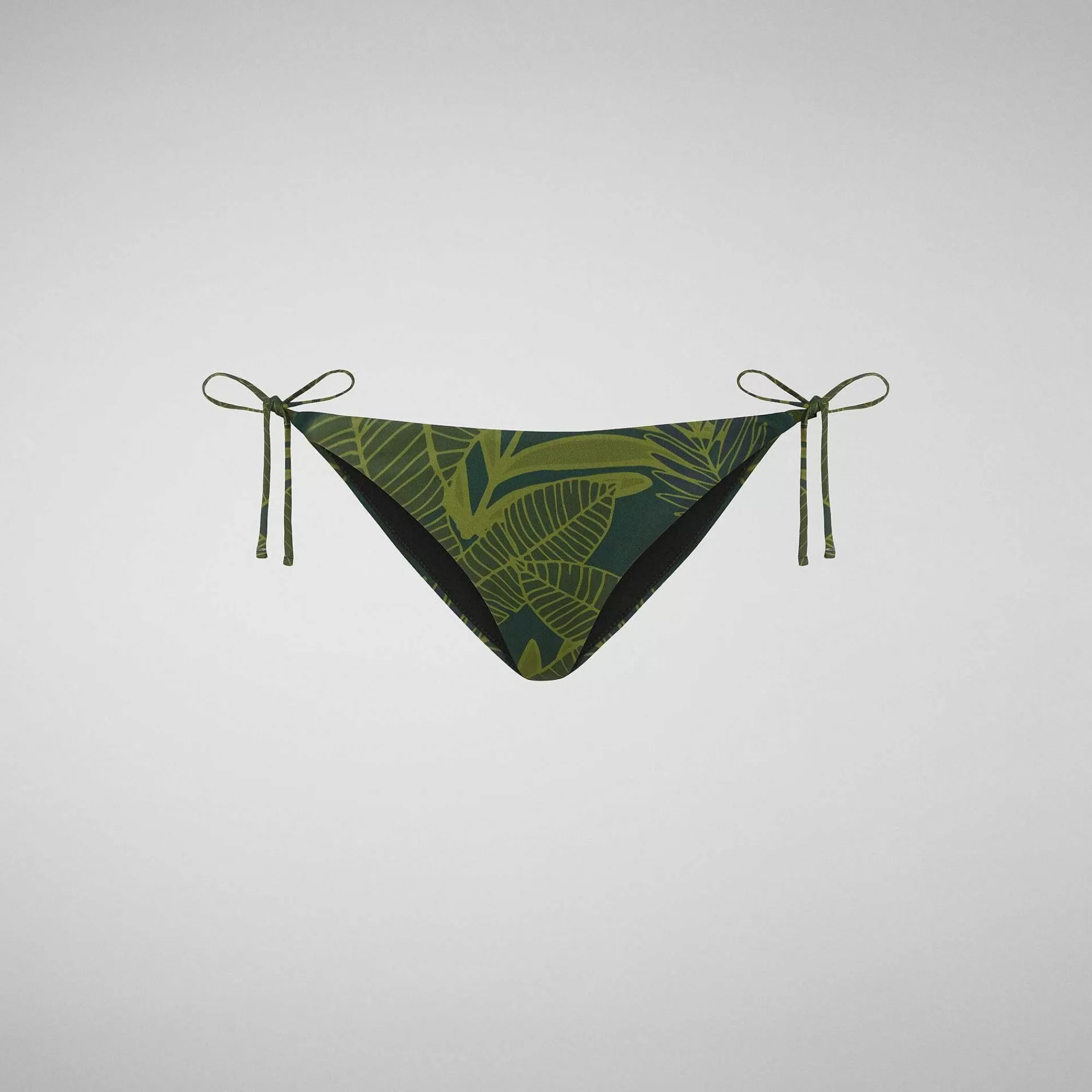 Costumi Da Bagno^Save The Duck Slip Bikini Regolabile Donna Wiria Stampa Palme Su Fondo Verde