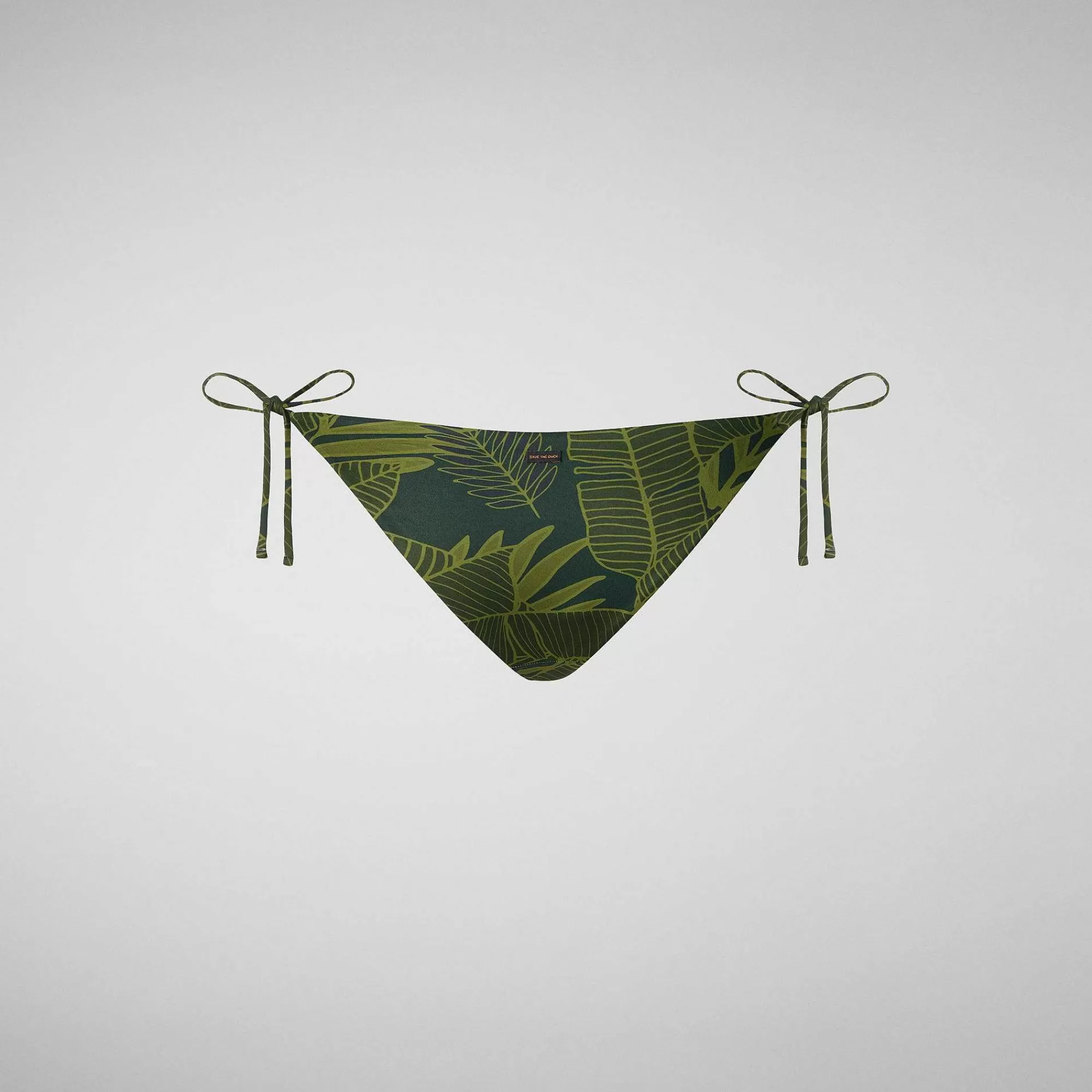Costumi Da Bagno^Save The Duck Slip Bikini Regolabile Donna Wiria Stampa Palme Su Fondo Verde