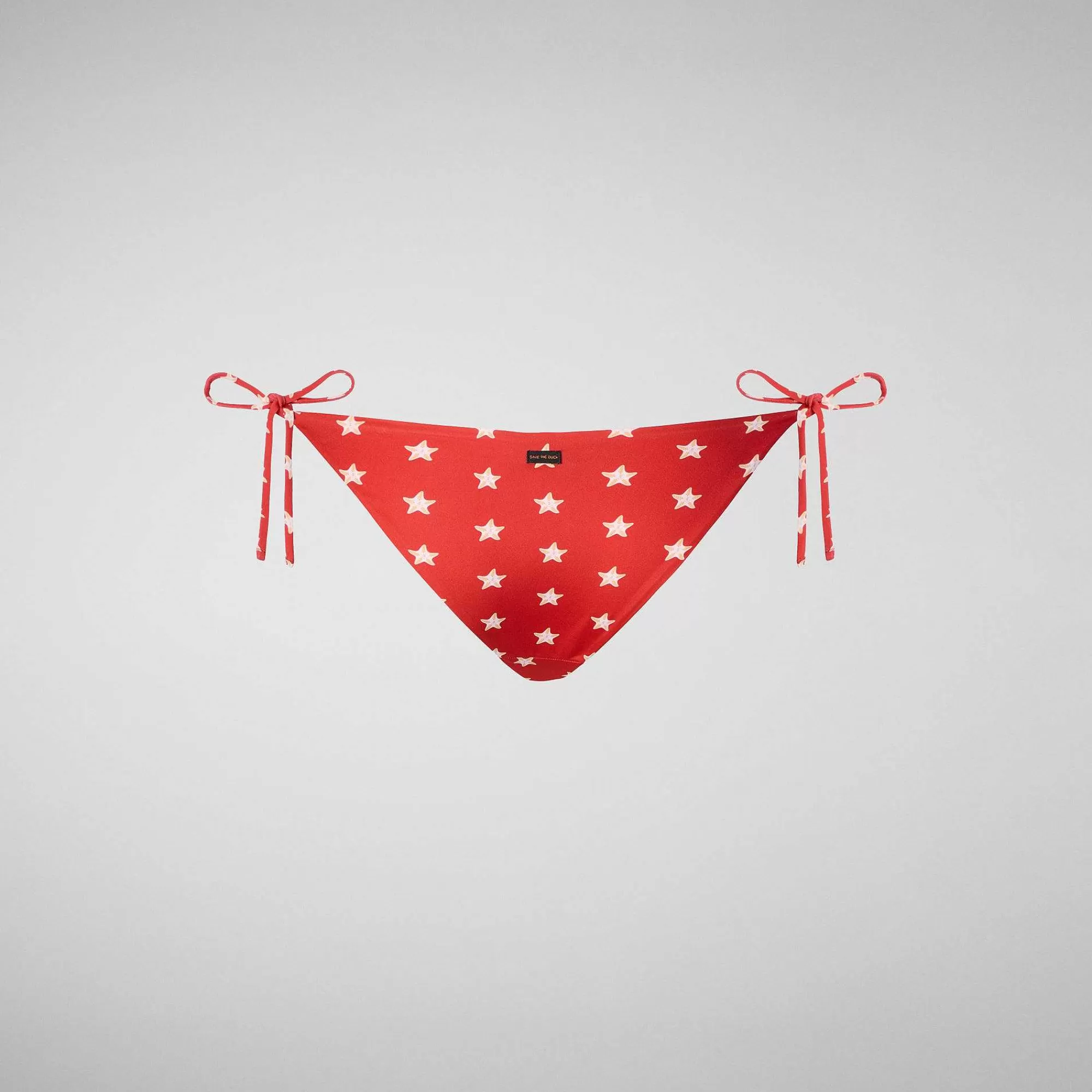 Costumi Da Bagno^Save The Duck Slip Bikini Regolabile Donna Wiria Stampa Stelle Marine Su Fondo Rosso