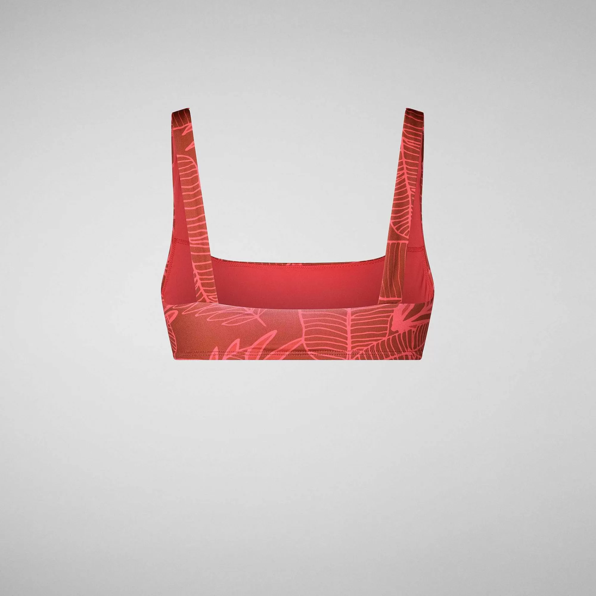 Costumi Da Bagno^Save The Duck Top Bikini Donna Uliana Stampa Palme Su Fondo Rosso