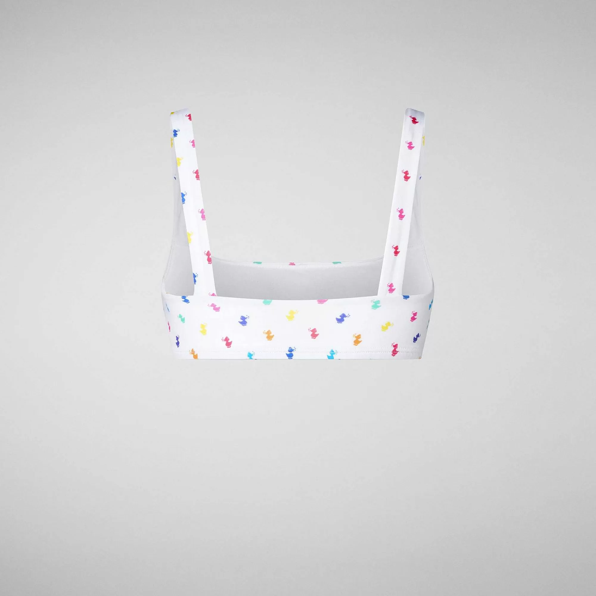 Costumi Da Bagno^Save The Duck Top Bikini Donna Uliana Stampa Rainbow Ducks Su Fondo Bianco